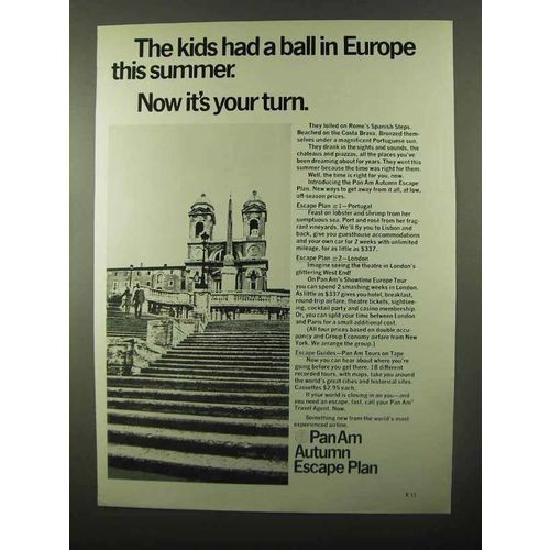 1971 Pan Am Airlines ad - Kids Had a Ball in Europe