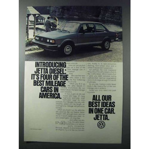 1981 Volkswagen Jetta Diesel Car Ad - Best Mileage