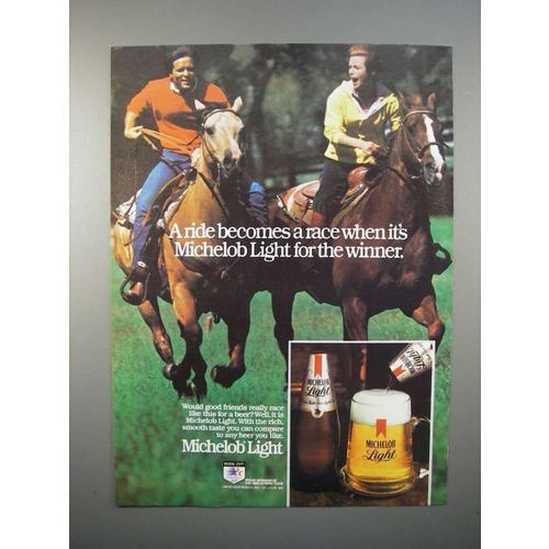 1983 Michelob Light Beer Ad - A Ride Becomes a Race