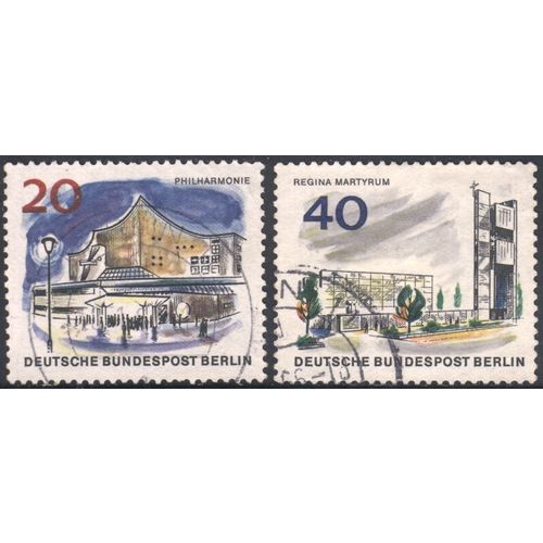Germany 1965 - SGB267 20pf Philh Hall + SGB269 40pf Regina Martyrum - used