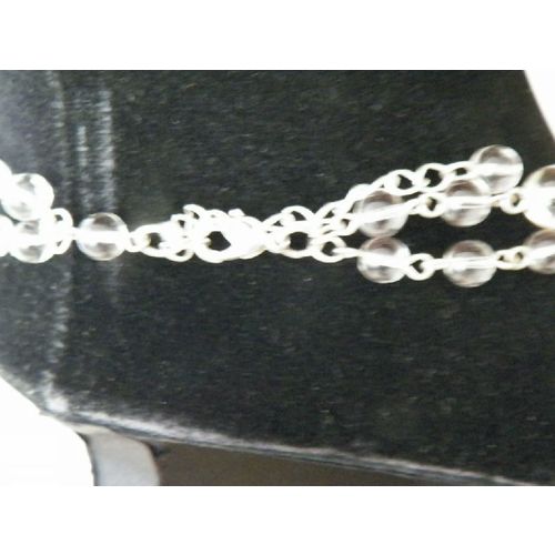 19'' CLEAR ART GLASS DUAL STRAND NECKLACE