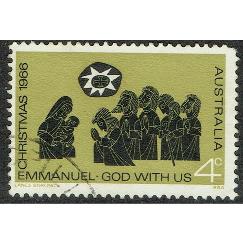Australia 1966 Christmas 4c Black and Yellow Olive SG407 FU
