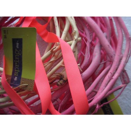 3 Dyed Pink White Bundled Rounded Sticks Wreath Sweet Garden Spring Shop Craft
