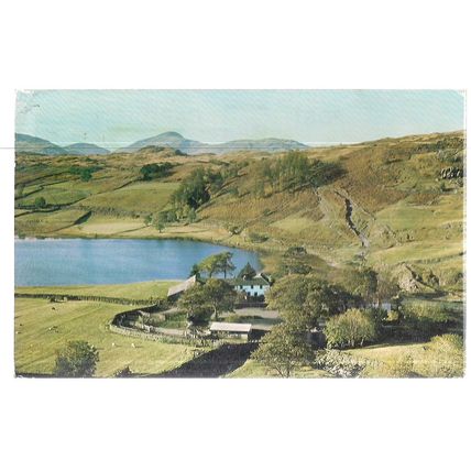 WATENDLATH tarn & village, BORROWDALE, CUMBRIA used postcard by Webster 1980 pm=