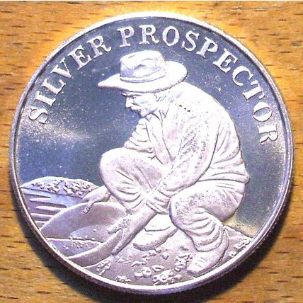 1 - 1 oz. Silver Round Prospector Silver .999 Fine Silver