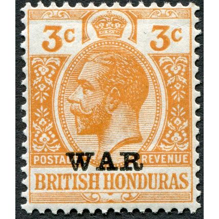 British Honduras 1918 3c orange SG 118 unused