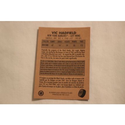 Vic Hadfield 1995 Parkhurst '66-'67 NO. 98