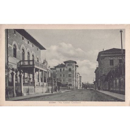 Udine Via Giosne Carducci Italy Old Postcard