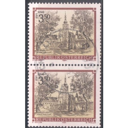 Austria 1984 - SG1996 - 3s.50 yellow sepia brown - Geras Monastery x2 - used