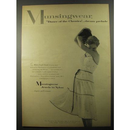 1954 Munsingwear Dance of the Cherries Gown Advertisement