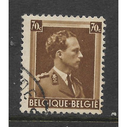 BELGIUM 1936 70c BROWN SG 745 FINE USED#