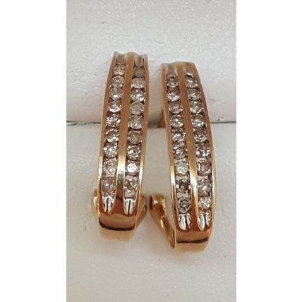 Nice Vintage 10kt Yellow Gold 1.00Ct Diamond Superb Stud Earrings, 1950's