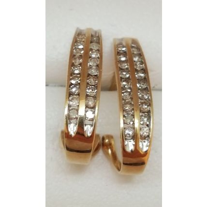 Nice Vintage 10kt Yellow Gold 1.00Ct Diamond Superb Stud Earrings, 1950's