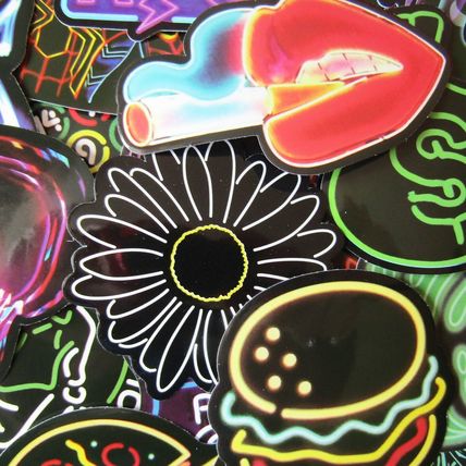 25 Neon Stickers Loose Random Selection age 16+ Fun Scrapbooking Decorate ST20