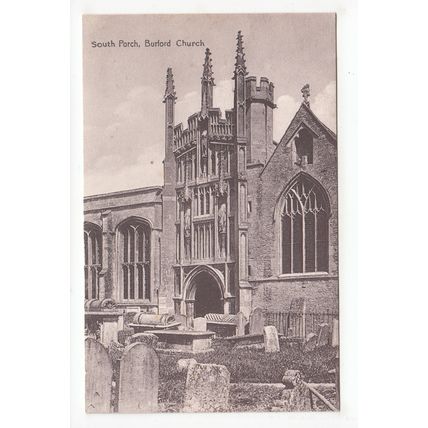 South Porch Burford Church Postcard Oxfordshire Country Series 4089