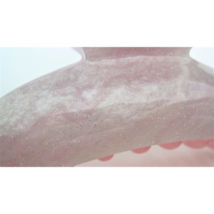 Large long lavender pink and white glitter hair claw clip for thick hair