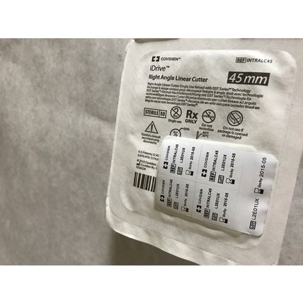 NEW COVIDIEN INTRALC45 iDRIVE RIGHT ANGLE LINEAR CUTTER 45MM,IDRIVE,EK