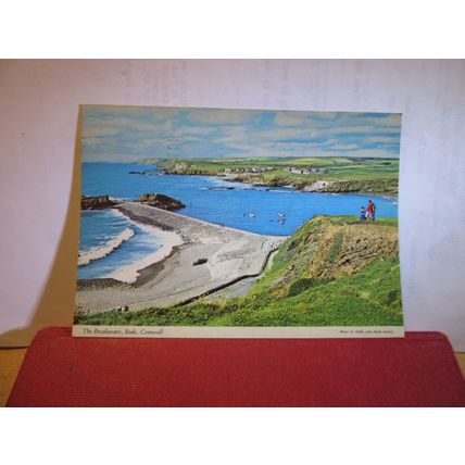THE BREAKWATER, BUDE, CORNWALL. used postcard by John Hinde 1986 pm=