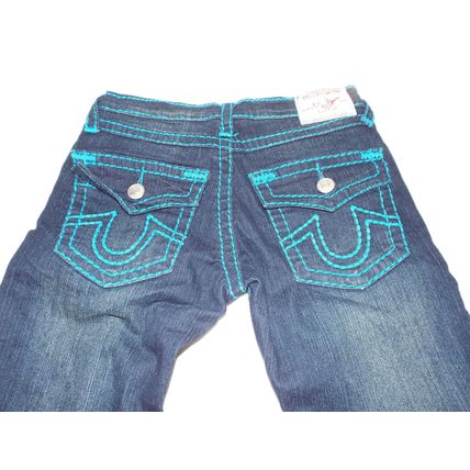True Religion Womens 27 Dark Jeans Joey Blue Stitch Low Rise Skinny 29x33