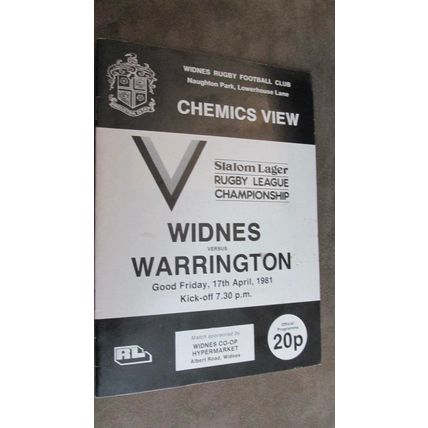 1981 Rugby Football League Programme - Widnes v Warrington - N2