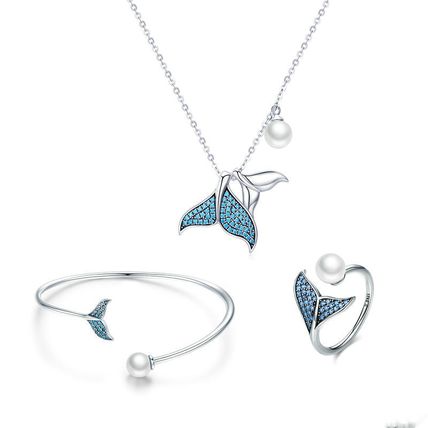 Save the Whales Jewelry 925 Sterling Whale Tail Ring 3 Pieces Set