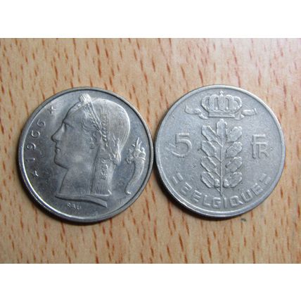 Belgium 1966 5 Franc Belgique (French Text) Coin