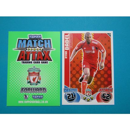 177. Ryan Babel - Liverpool - Match Attax 2010/11 Football Card EF1
