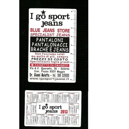 Calendarietto Pubblicitario 2013 - Sport Jeans