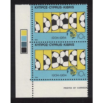 Cyprus 50th anniversary of Cyprus Football Association Corner Pair TL 1984