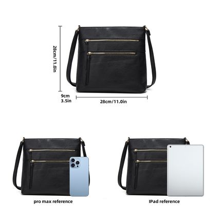 Women Trendy Vegan Leather Hobo Handbags Black