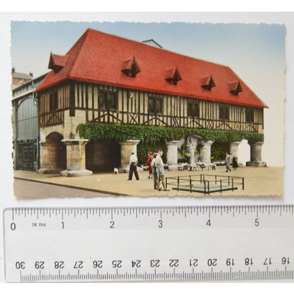 1958 colour postcard Rouen, The Old Market