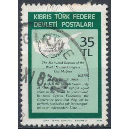 Islamic Solidarity Congress: 35L - Northern Cyprus 1981 - FH - MiNr 96 (B)