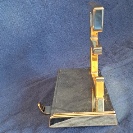 Gold Colored Metal LETTER E Christmas STOCKING HANGER Holder Mantel Hook Holiday