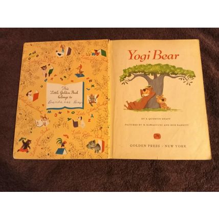 Little Golden Book Yogi Bear Our Hero By S Quentin Hyatt 5.5 fine- Shape 1960