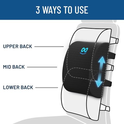 Everlasting Comfort Lumbar Support Pillow for Car Seat - Memory Foam Back Cushio