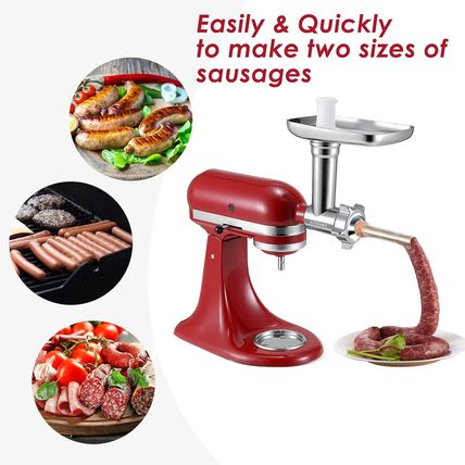 Metal Food Grinder Attachments for Kitchenaid Stand Mixers, Meat Grinder, Sausag