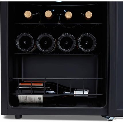 Newair 16 Bottle Wine Cooler Refrigerator | Shadow Series | Freestanding Mirrore