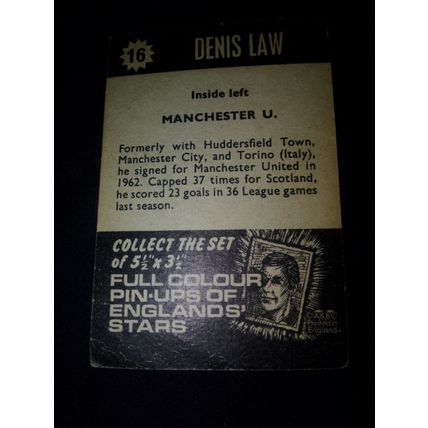 A&BC gum star players #16 Denis law