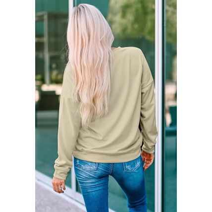 Khaki SWEATER WEATHER Leopard Print Pullover Sweatshirt