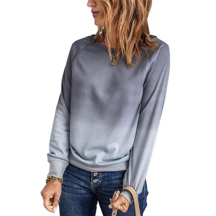 Gray Ombre Crewneck Long Sleeve Sweatshirt
