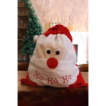 Fiery Red HO HO HO Santa Claus Christmas Gift Bag