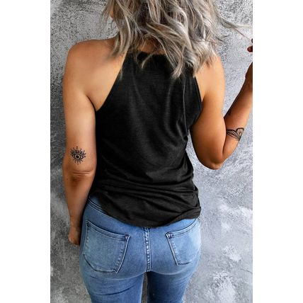 Black America Stars and Stripes Sunflower Tank Top