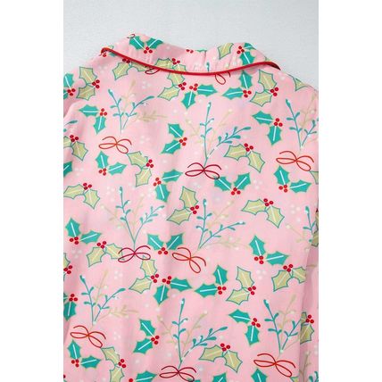 Multicolour Floral Christmas Pajamas Set