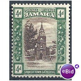 Jamaica 1921 SG84 4d Brown & Deep Green Mounted Mint.