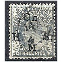 India 1903 O54 3 Pies Grey Service Fine Used. .
