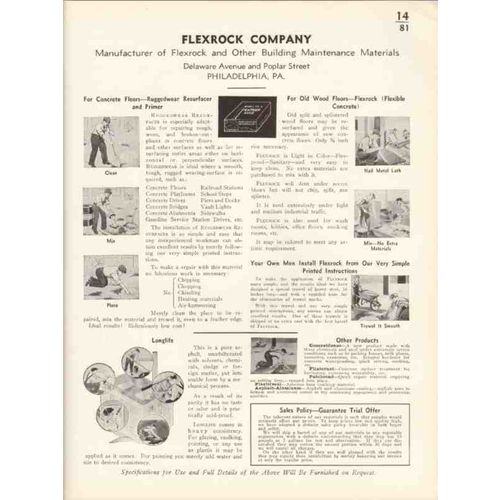 flexrock company 1936 flexible concrete wood floors vintage catalog