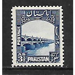 PAKISTAN 1948 3 1/2a BLUE LLOYDS BARRAGE SG 32 M / MINT