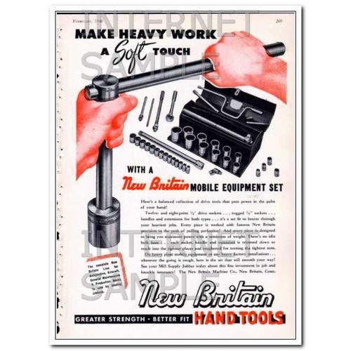 NEW BRITAIN MACHINE COMPANY 1948 Heavy work soft touch tool vintage ad