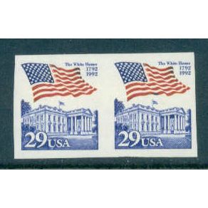 2609 29c U.S. Flag Over White House Imperf Fine MNH Pair W0587