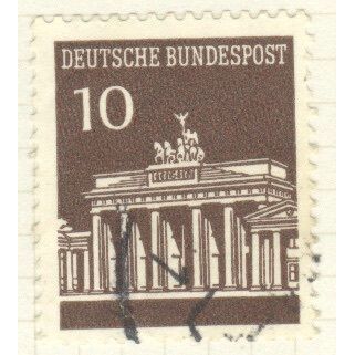 Germany 1966 - 10pfg brown - Brandenburg Gate - used